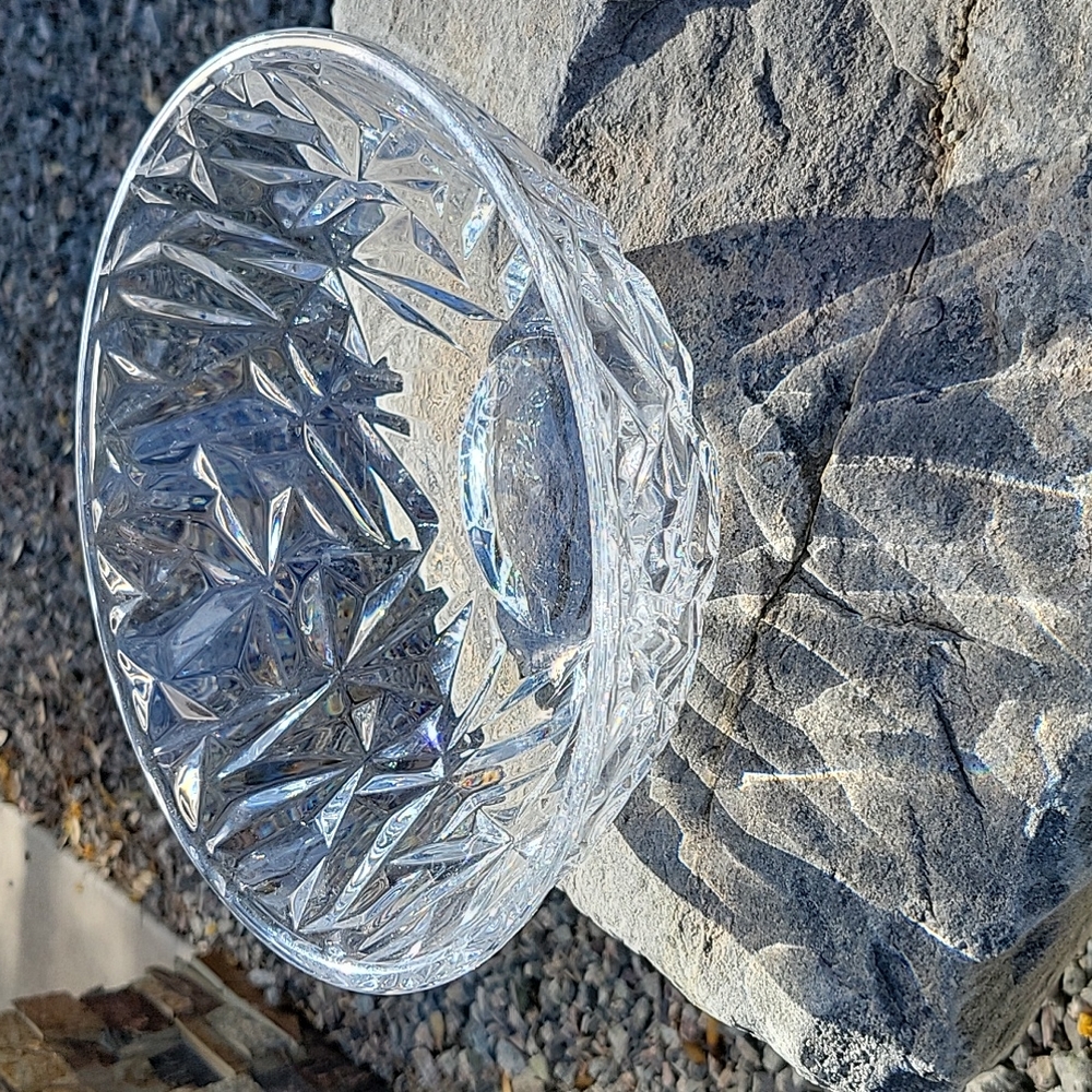 Tiffany's Rock Cut Crystal Serving Bowl and Tiffany Box